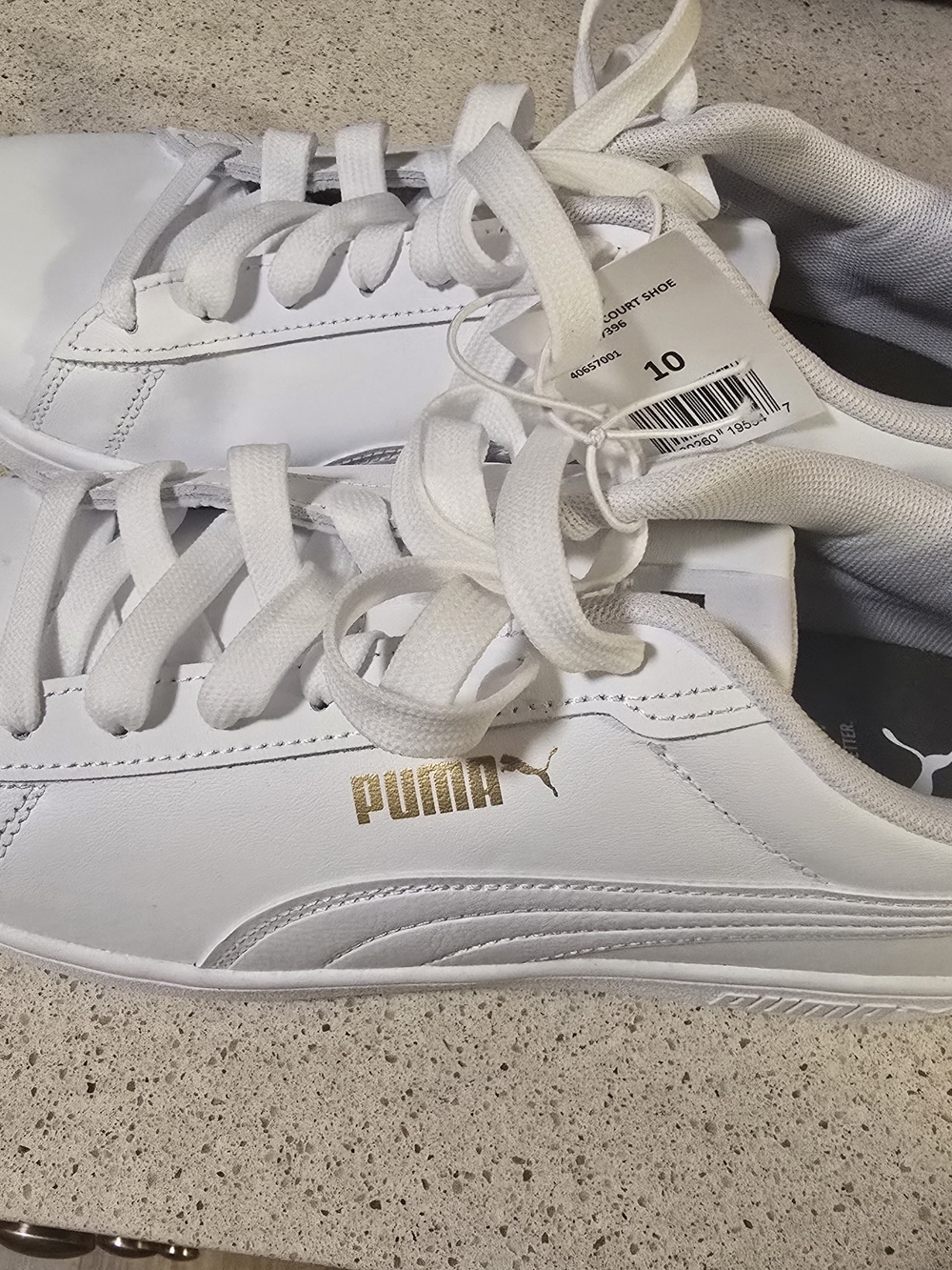 PUMA Women's White Gold Court-Style Sneakers